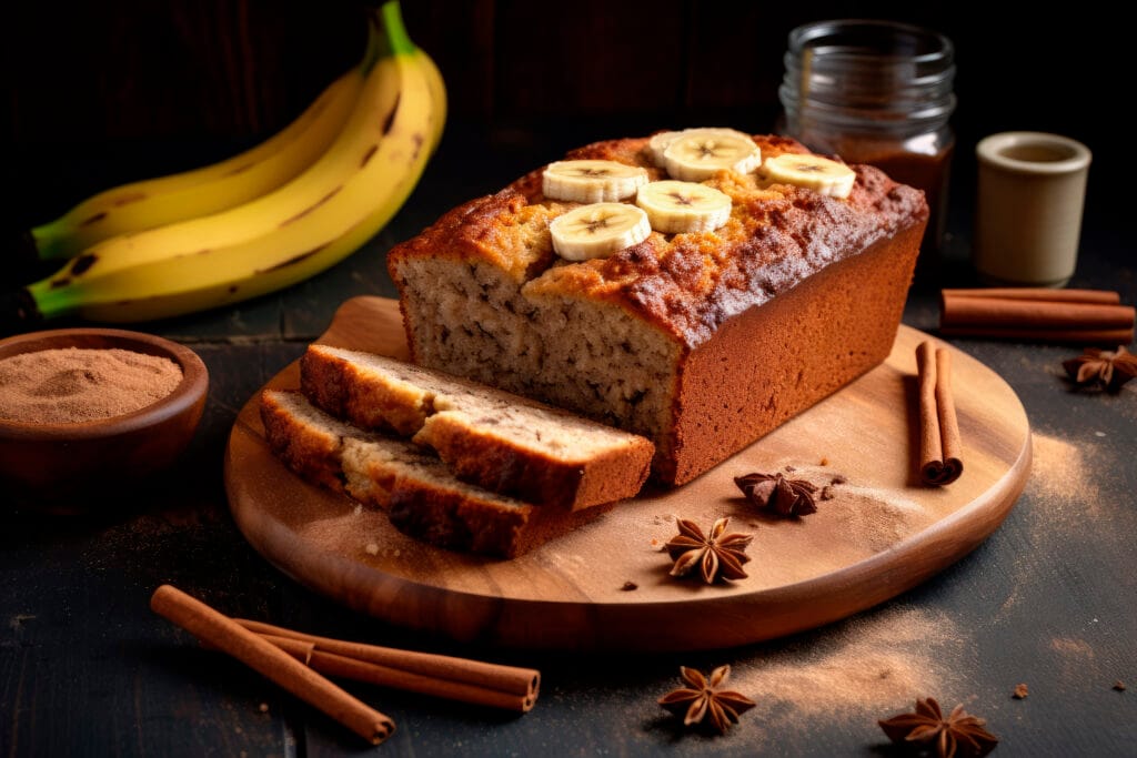 delicious banana bread table