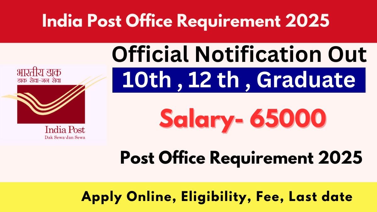 Indian Post Office Requirement 2025